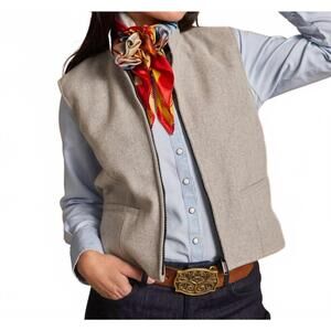NEW SCHAEFER OUTFITTER cheyenne wool vest in light gray